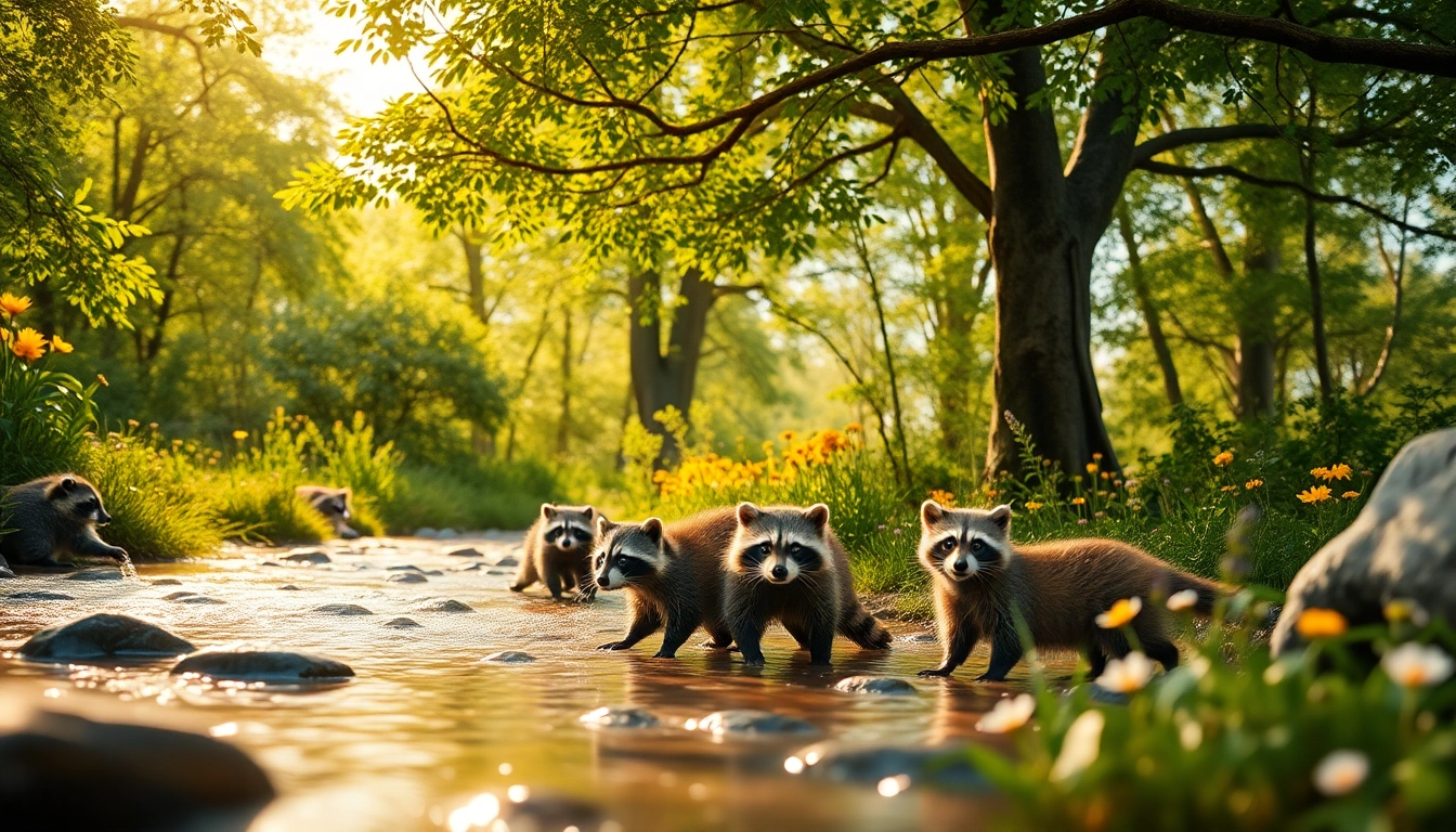 Explore the vibrant wildlife and natural beauty of www.sudswild.com, featuring curious raccoons in a lush setting.