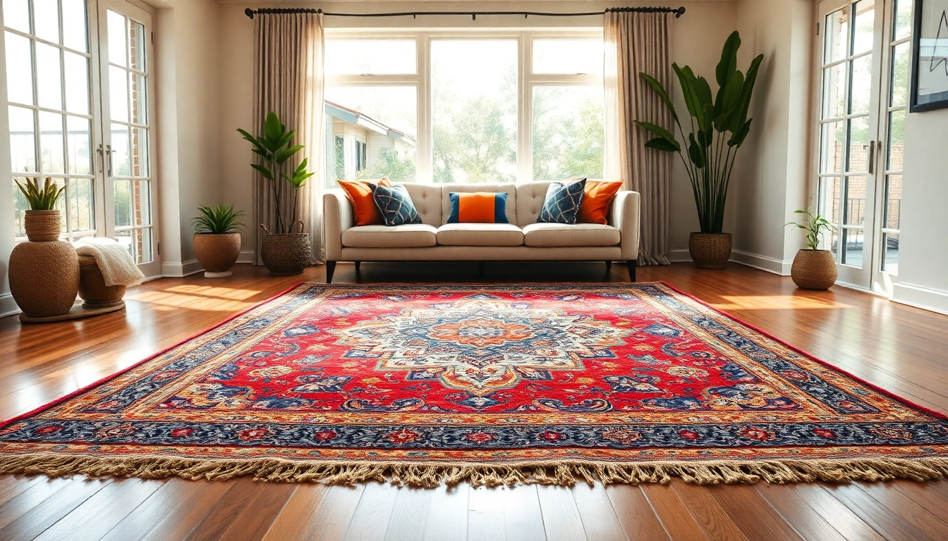 Showcasing vibrant Boujaad vintage rugs in a beautifully styled living room setting.