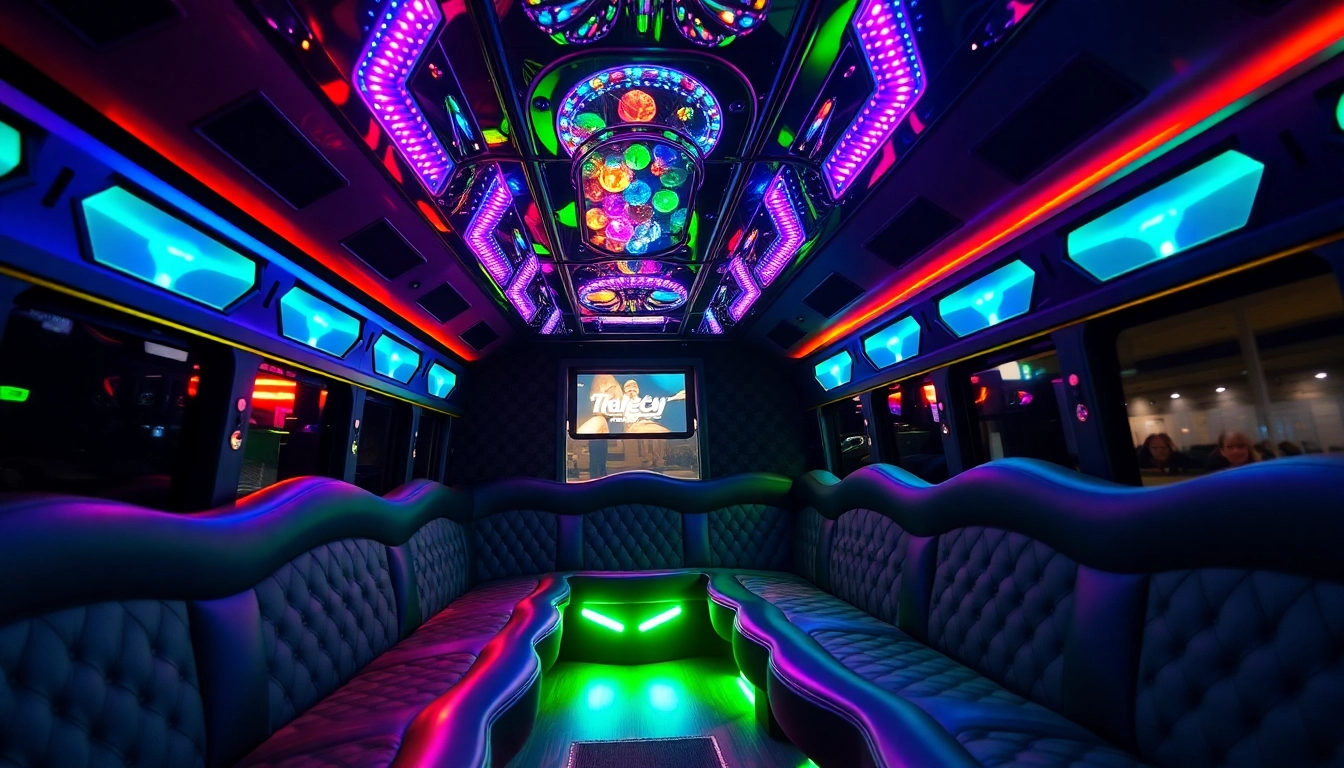 Experience the luxury of an atlanta party bus with vibrant lighting and spacious seating for celebrations.