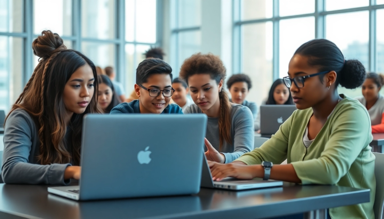 Students participating in a texas college bridge program in a modern classroom setup