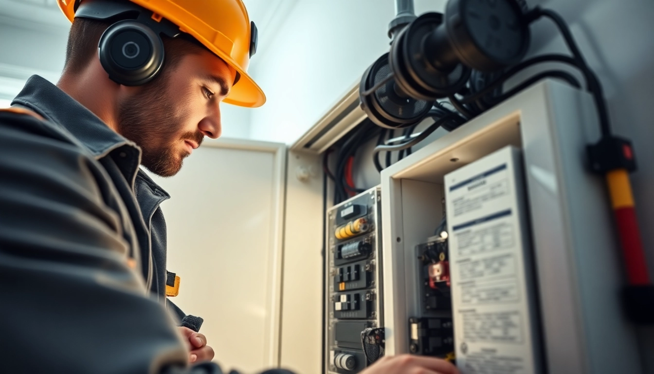 Electrician servicing an Electrical Panel Clearwater with professional care and safety measures.