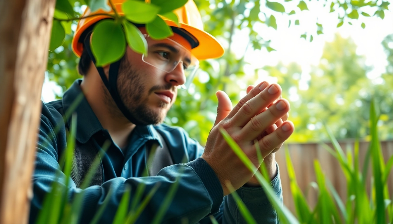 Pest control Sydney expert diligently treating a termite infestation in a residential yard.