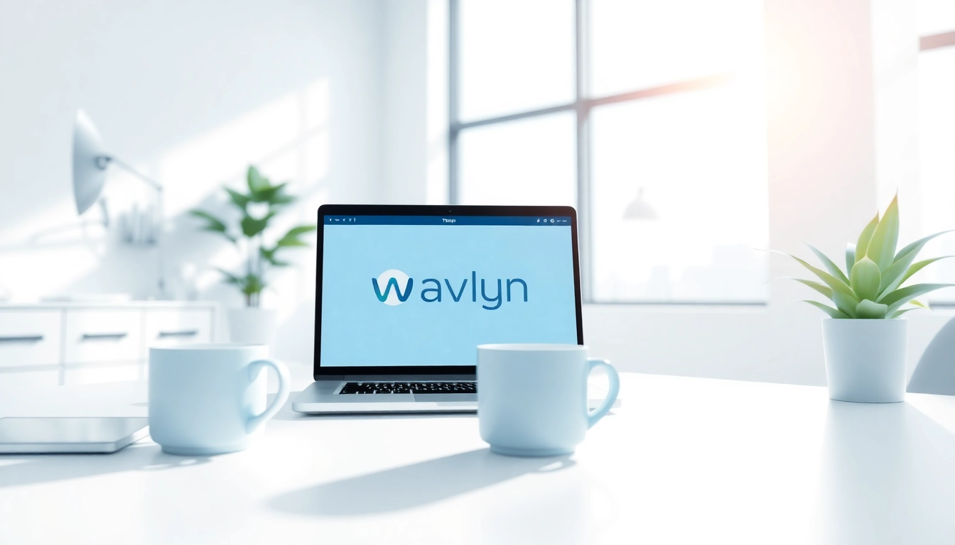 Wavlyn logo displayed prominently in a sleek modern office setting.