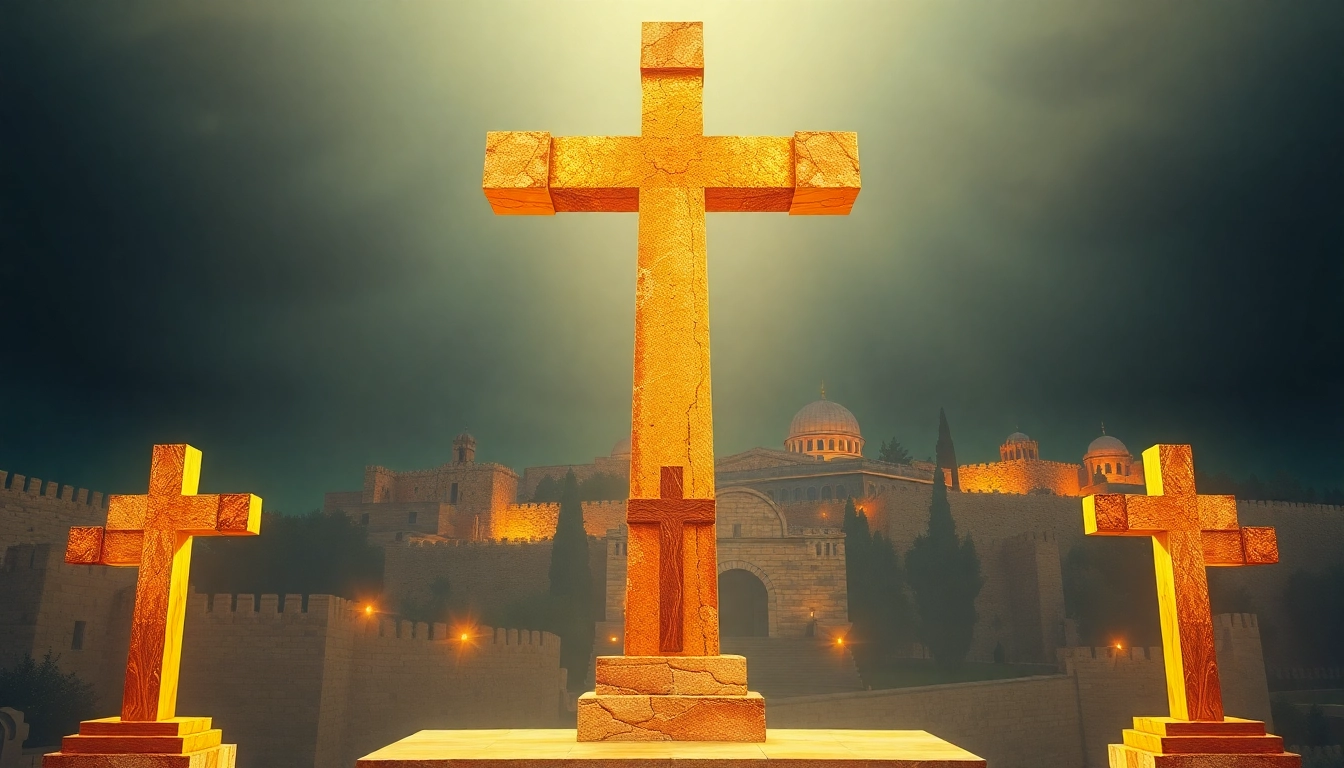 Admiring Jerusalem crosses, highlighting the intricate design and symbolic importance.