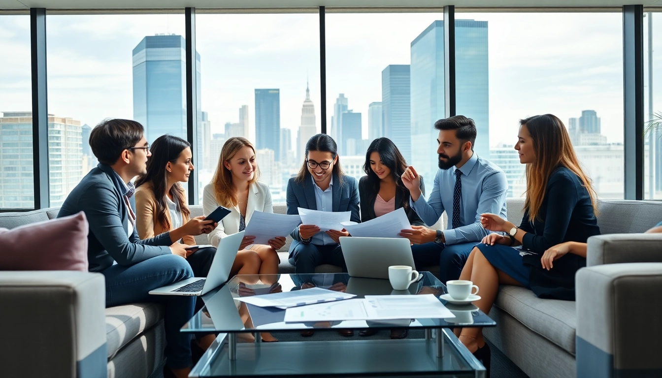 Quickplus Business Consultants team collaborating in a modern office environment to support clients.