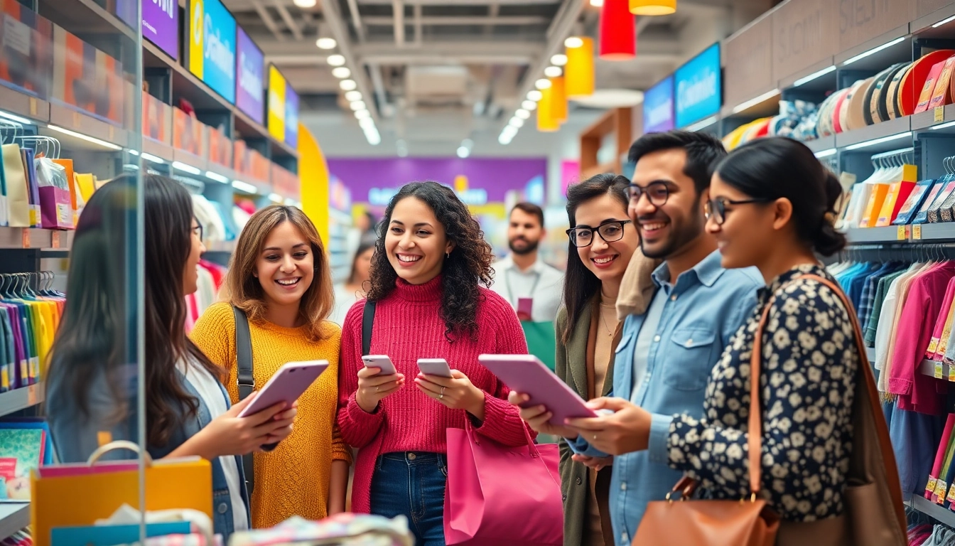 Discover Ultimateshops with diverse customers engaging in an exciting shopping experience.