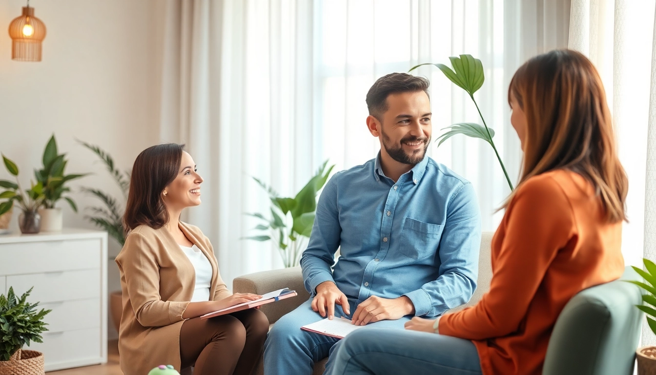 Therapist guiding a client through anxiety treatment in Dubai in a calming therapy room.
