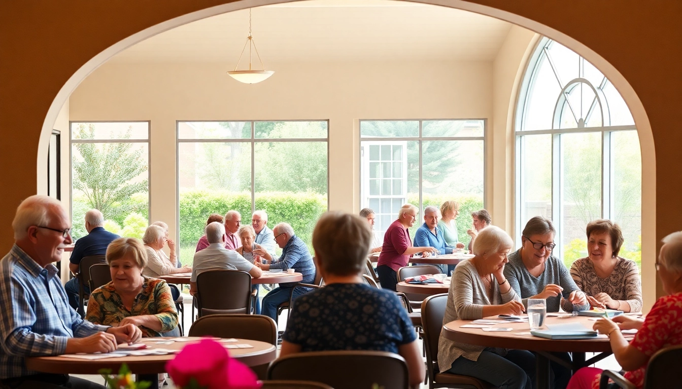 Engaged seniors at Heritage Senior Center Henderson NV participate in community activities in a vibrant setting.